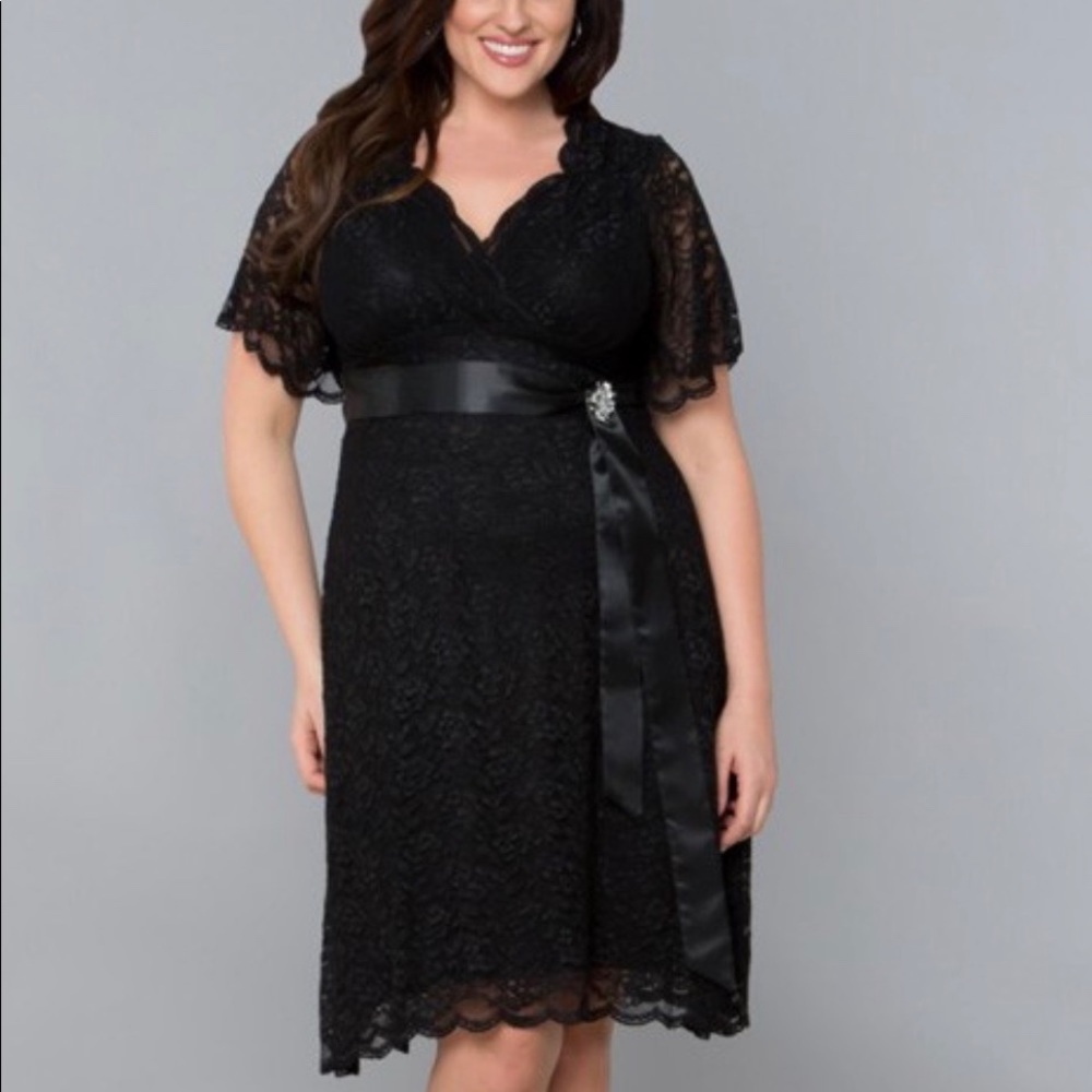 Kiyonna plus size black lace dress